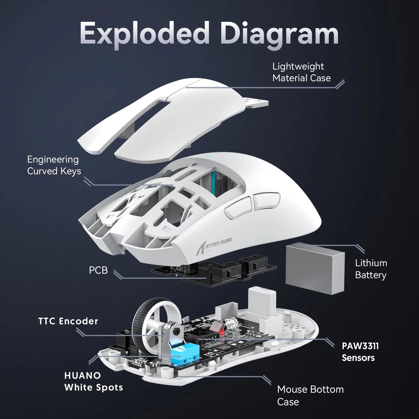 Attack Shark X11 – 22KDPI Wireless RGB Mouse