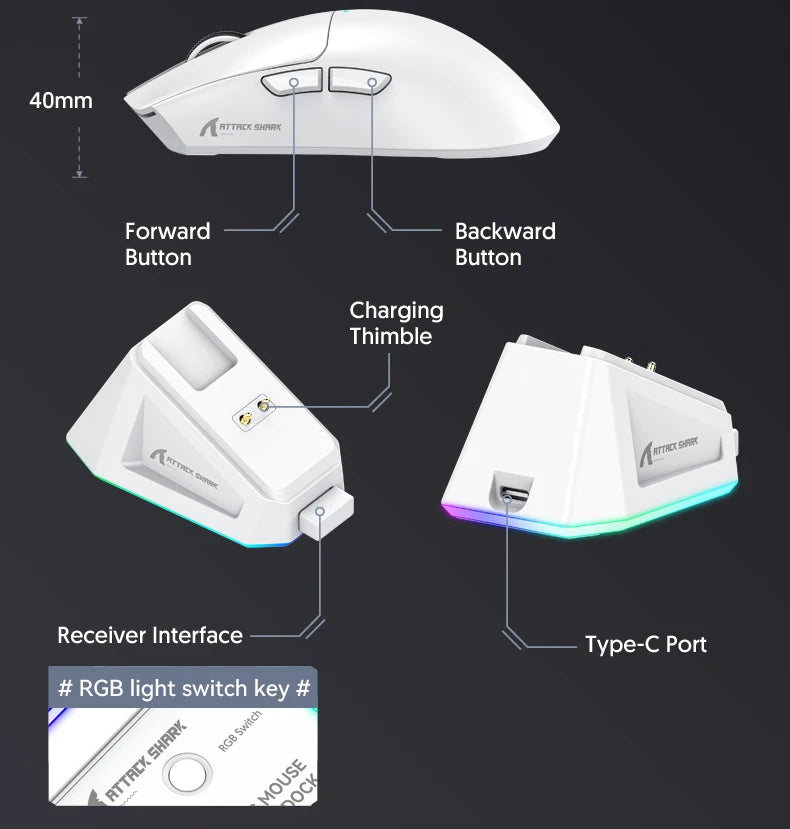 Attack Shark X11 – 22KDPI Wireless RGB Mouse