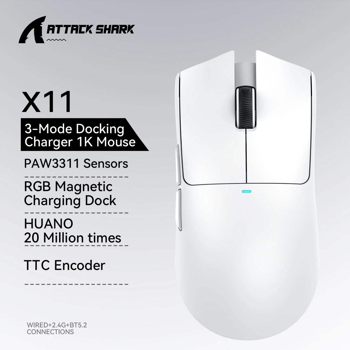 Attack Shark X11 – 22KDPI Wireless RGB Mouse