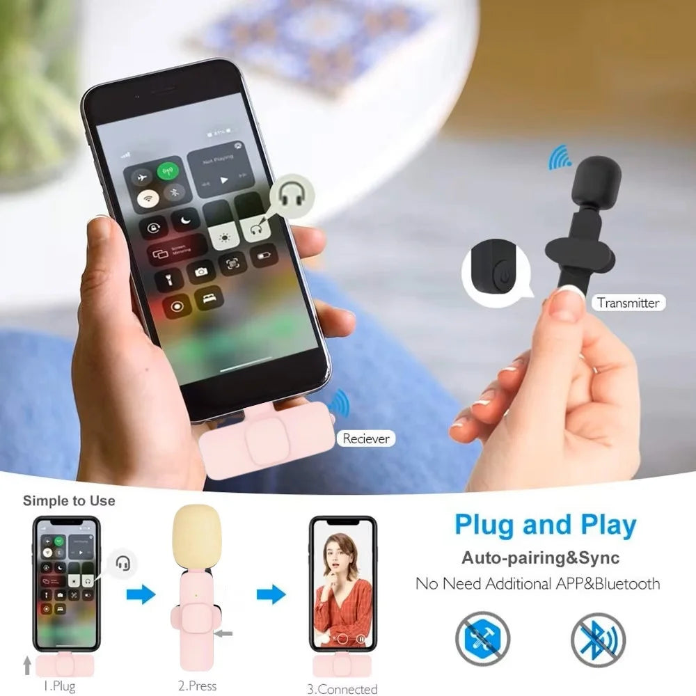 Portable Wireless Lavalier Mic for iPhone/Android