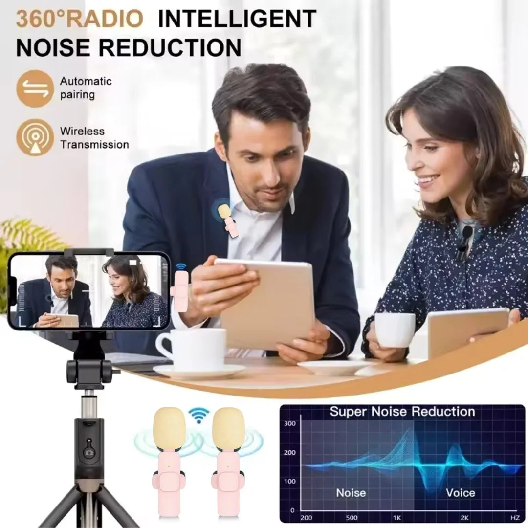 Portable Wireless Lavalier Mic for iPhone/Android