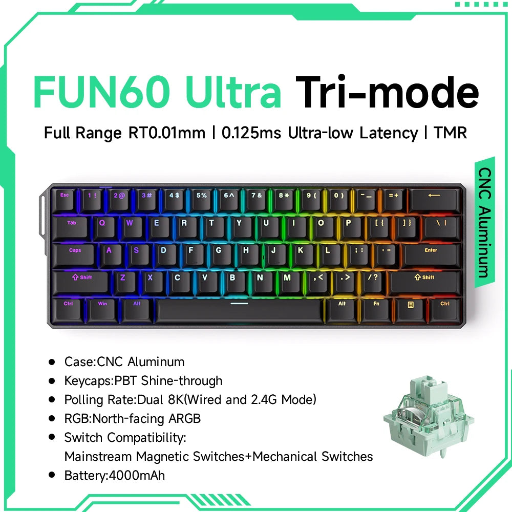 MonsGeek M1W FUN60 - Mechanical Keyboard Magnetic