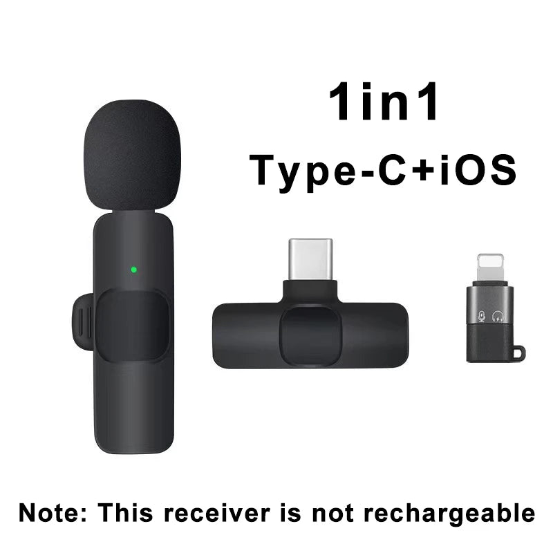 Portable Wireless Lavalier Mic for iPhone/Android