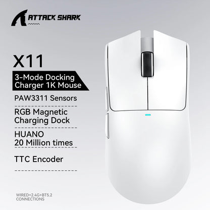 Attack Shark X11 – 22KDPI Wireless RGB Mouse